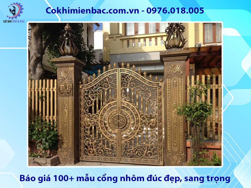 Báo giá 100+ mẫu cổng nhôm đúc đẹp, sang trọng 2025