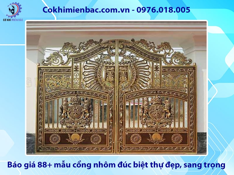 Báo giá 88+ mẫu cổng nhôm đúc biệt thự đẹp, sang trọng