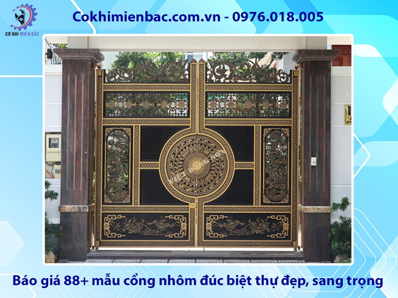 Báo giá 88+ mẫu cổng nhôm đúc biệt thự đẹp, sang trọng