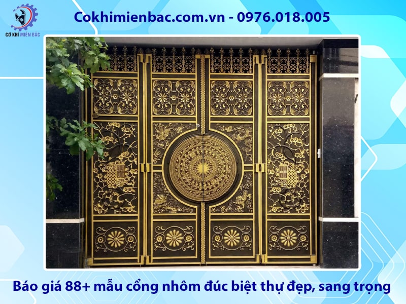 Báo giá 88+ mẫu cổng nhôm đúc biệt thự đẹp, sang trọng