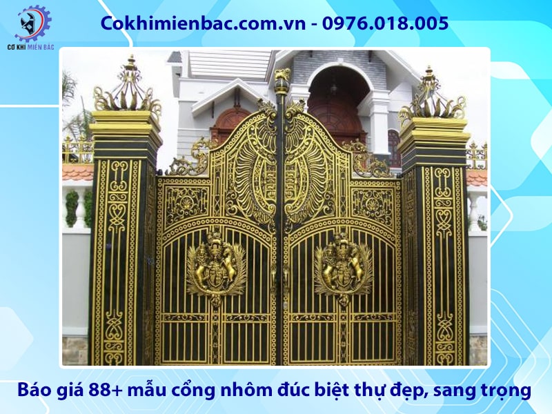 Báo giá 88+ mẫu cổng nhôm đúc biệt thự đẹp, sang trọng