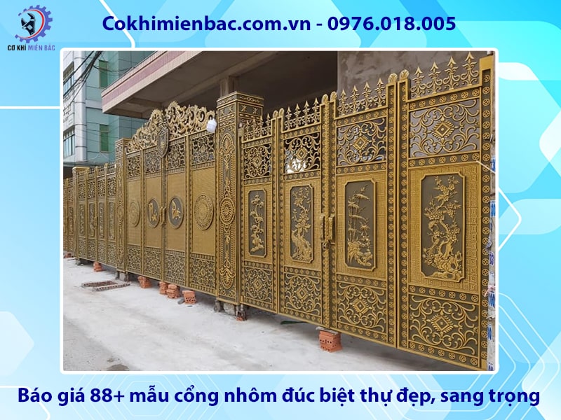 Báo giá 88+ mẫu cổng nhôm đúc biệt thự đẹp, sang trọng