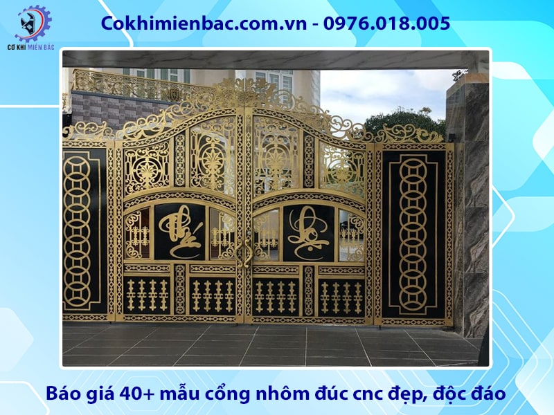 Báo giá 40+ mẫu cổng nhôm đúc cnc đẹp, độc đáo