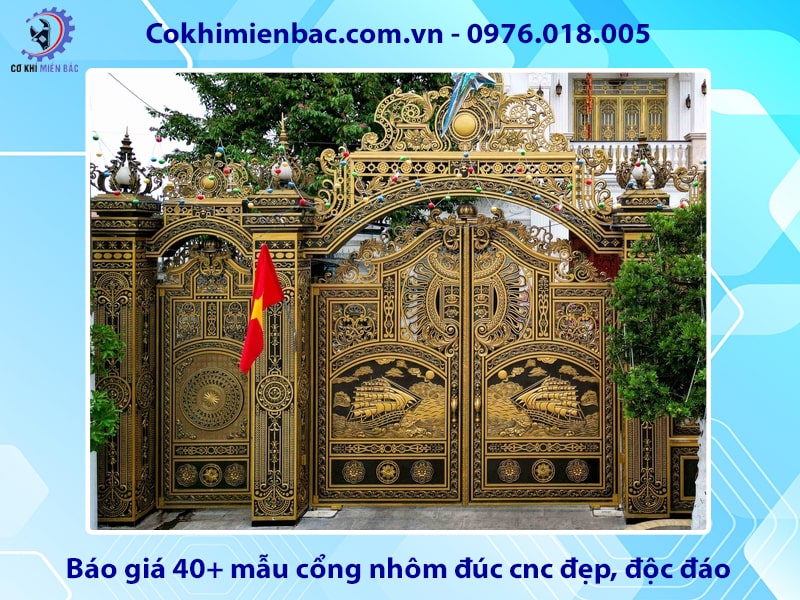 Báo giá 40+ mẫu cổng nhôm đúc cnc đẹp, độc đáo