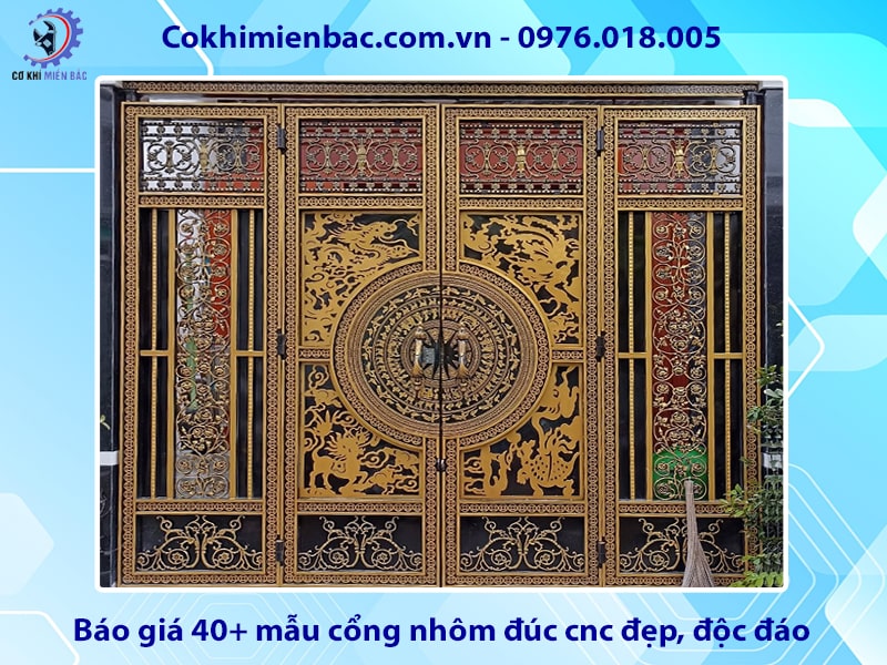 Báo giá 40+ mẫu cổng nhôm đúc cnc đẹp, độc đáo