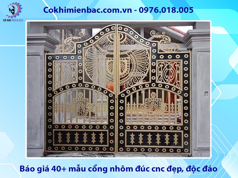 Báo giá 40+ mẫu cổng nhôm đúc cnc đẹp, độc đáo