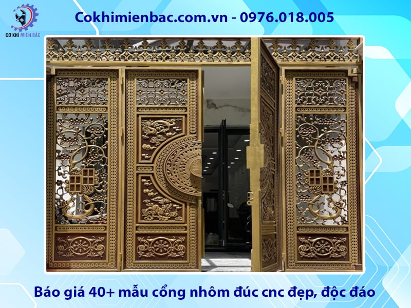 Báo giá 40+ mẫu cổng nhôm đúc cnc đẹp, độc đáo