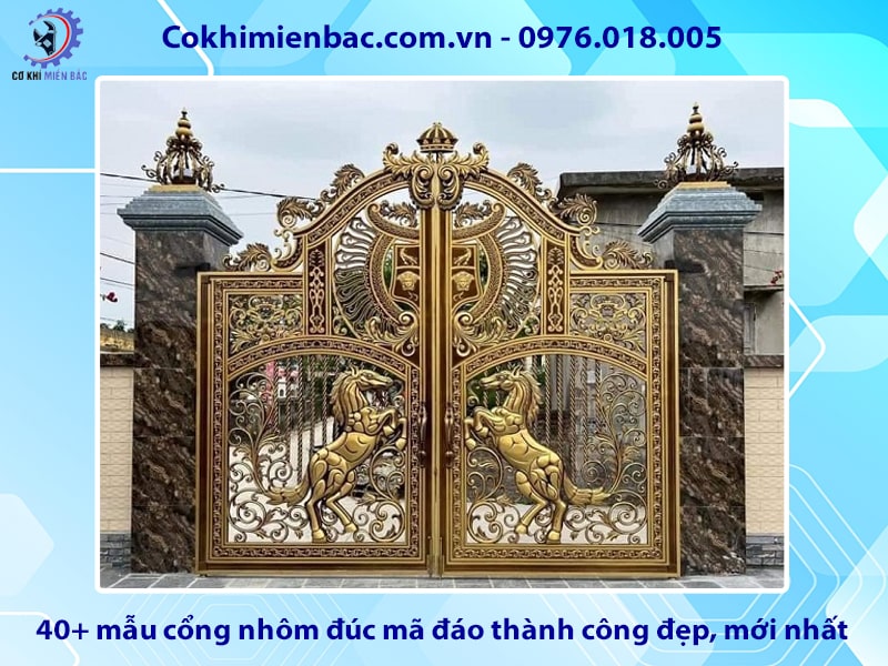 40+ mẫu cổng nhôm đúc mã đáo thành công đẹp, mới nhất