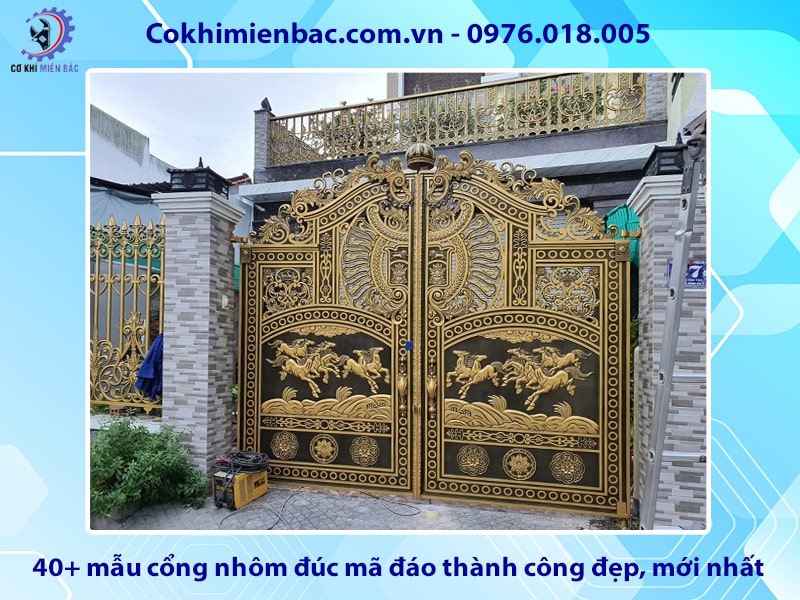 40+ mẫu cổng nhôm đúc mã đáo thành công đẹp, mới nhất