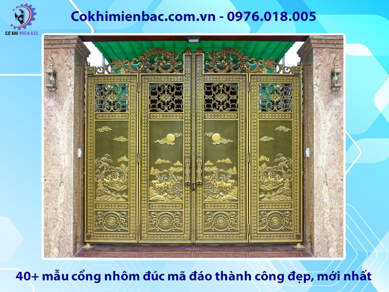 40+ mẫu cổng nhôm đúc mã đáo thành công đẹp, mới nhất