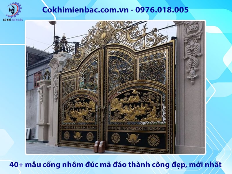 40+ mẫu cổng nhôm đúc mã đáo thành công đẹp, mới nhất