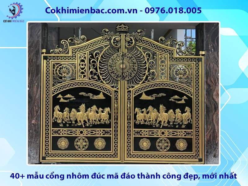 40+ mẫu cổng nhôm đúc mã đáo thành công đẹp, mới nhất