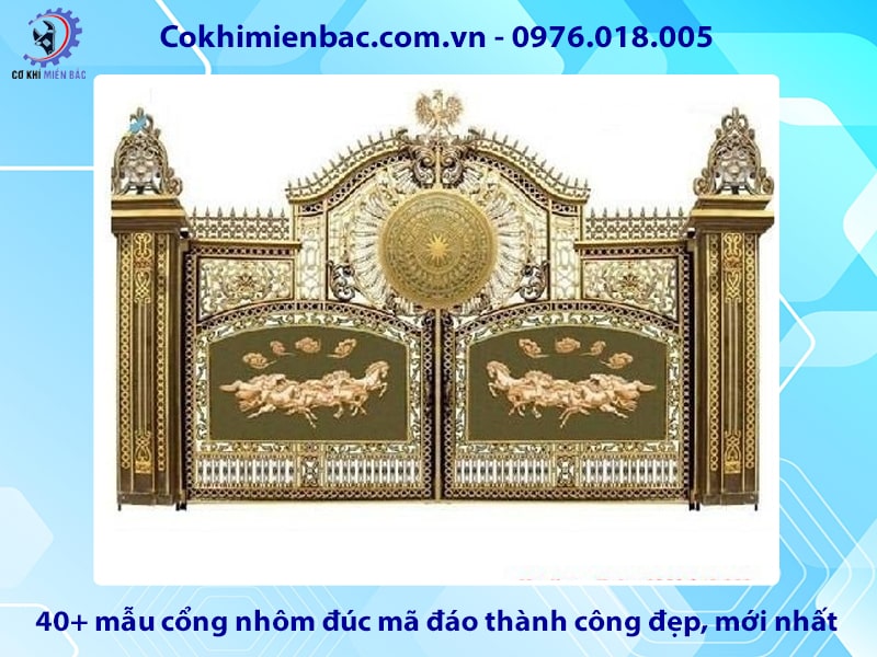 40+ mẫu cổng nhôm đúc mã đáo thành công đẹp, mới nhất