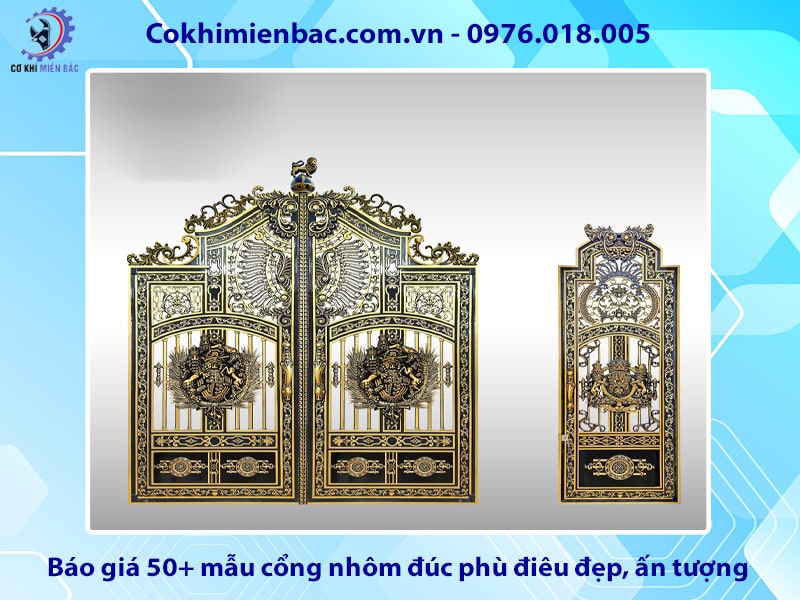 Báo giá 50+ mẫu cổng nhôm đúc phù điêu đẹp, ấn tượng