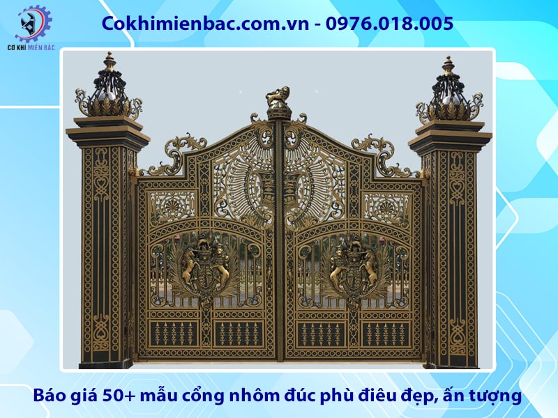 Báo giá 50+ mẫu cổng nhôm đúc phù điêu đẹp, ấn tượng