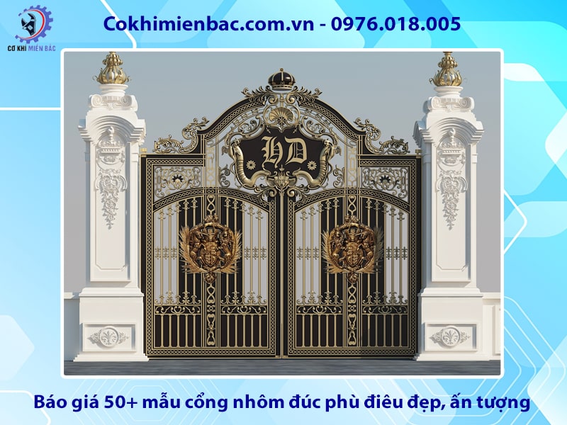 Báo giá 50+ mẫu cổng nhôm đúc phù điêu đẹp, ấn tượng