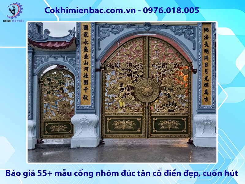 Báo giá 55+ mẫu cổng nhôm đúc tân cổ điển đẹp, cuốn hút