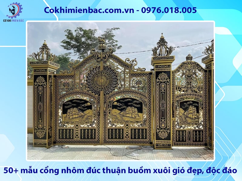 Báo giá 50+ mẫu cổng nhôm đúc thuận buồm xuôi gió đẹp, độc đáo