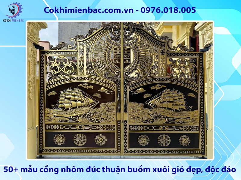 Báo giá 50+ mẫu cổng nhôm đúc thuận buồm xuôi gió đẹp, độc đáo