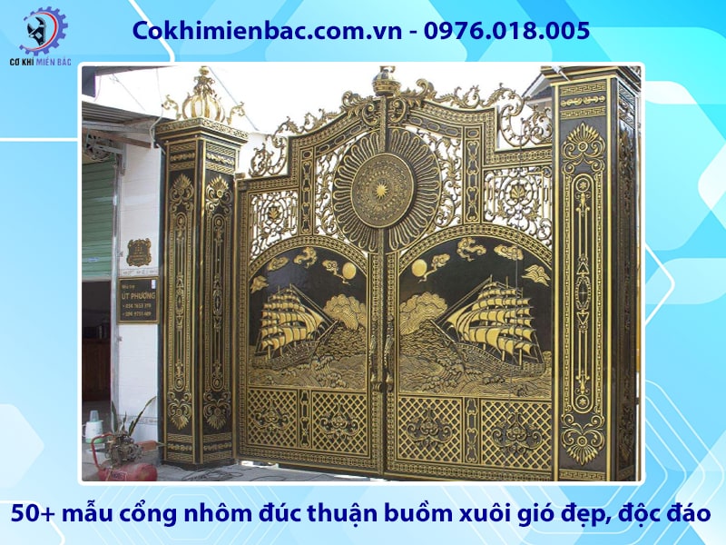 Báo giá 50+ mẫu cổng nhôm đúc thuận buồm xuôi gió đẹp, độc đáo