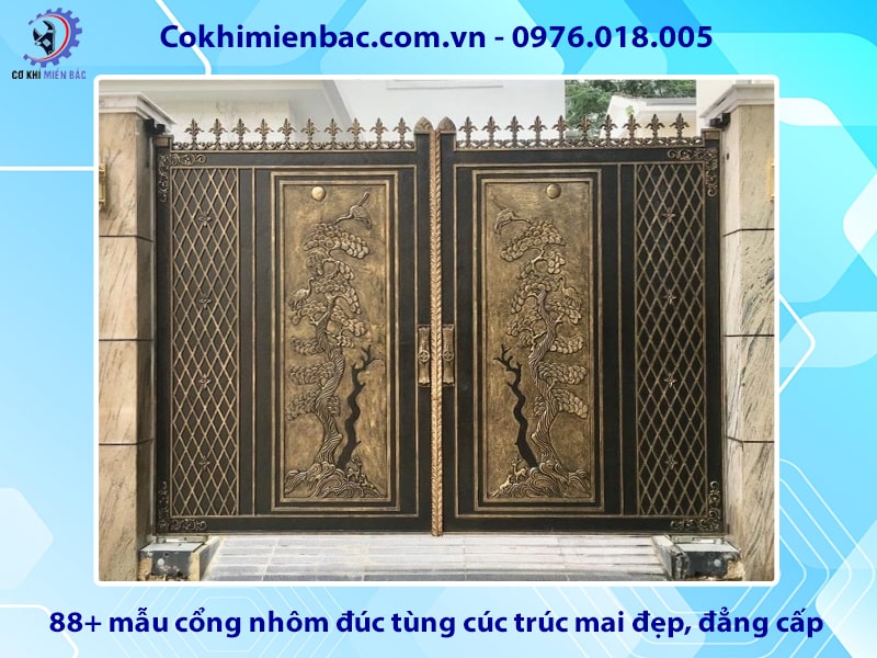 88+ mẫu cổng nhôm đúc tùng cúc trúc mai đẹp, đẳng cấp
