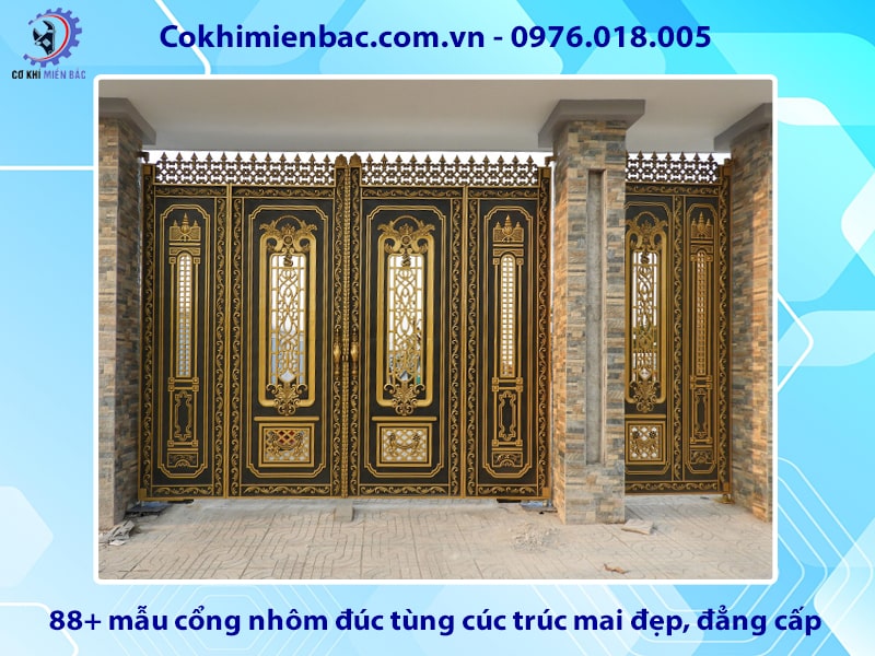 88+ mẫu cổng nhôm đúc tùng cúc trúc mai đẹp, đẳng cấp