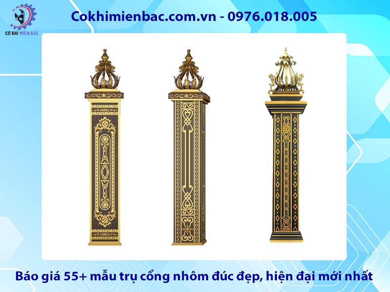 Báo giá 55+ mẫu trụ cổng nhôm đúc đẹp, hiện đại mới nhất