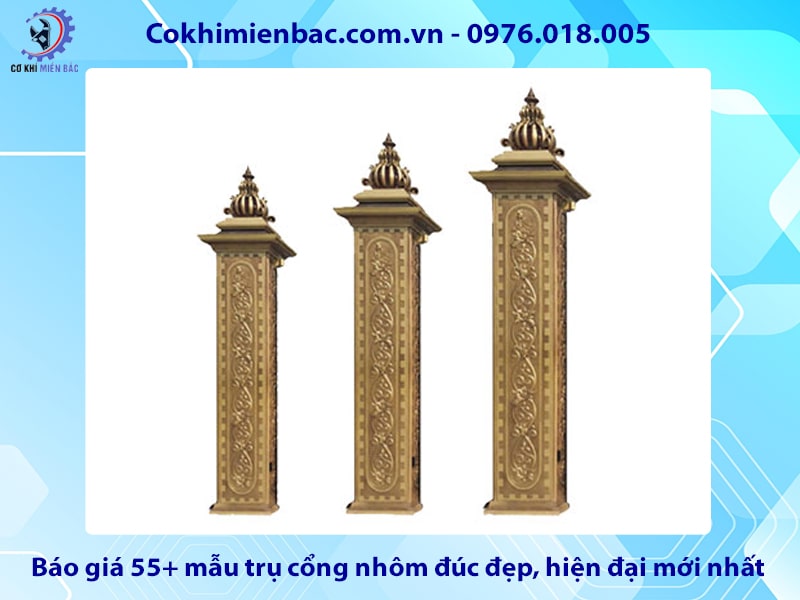 Báo giá 55+ mẫu trụ cổng nhôm đúc đẹp, hiện đại mới nhất