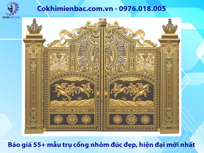 Báo giá 55+ mẫu trụ cổng nhôm đúc đẹp, hiện đại mới nhất