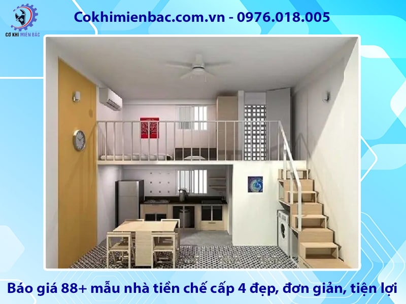 Báo giá 88+ mẫu nhà tiền chế cấp 4 đẹp, đơn giản, tiện lợi