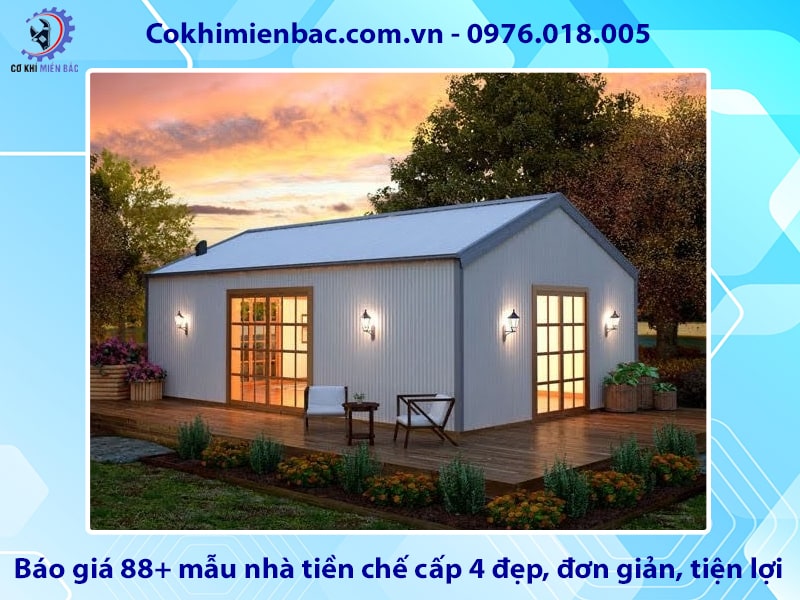 Báo giá 88+ mẫu nhà tiền chế cấp 4 đẹp, đơn giản, tiện lợi