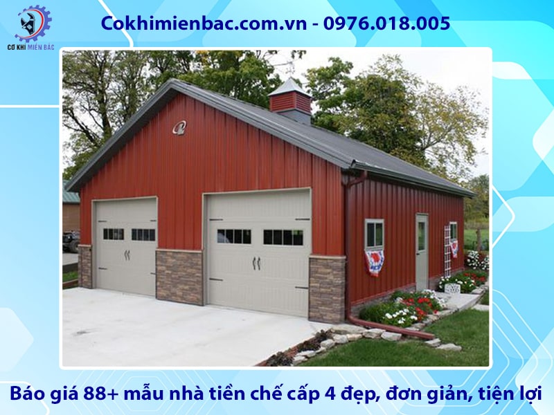 Báo giá 88+ mẫu nhà tiền chế cấp 4 đẹp, đơn giản, tiện lợi