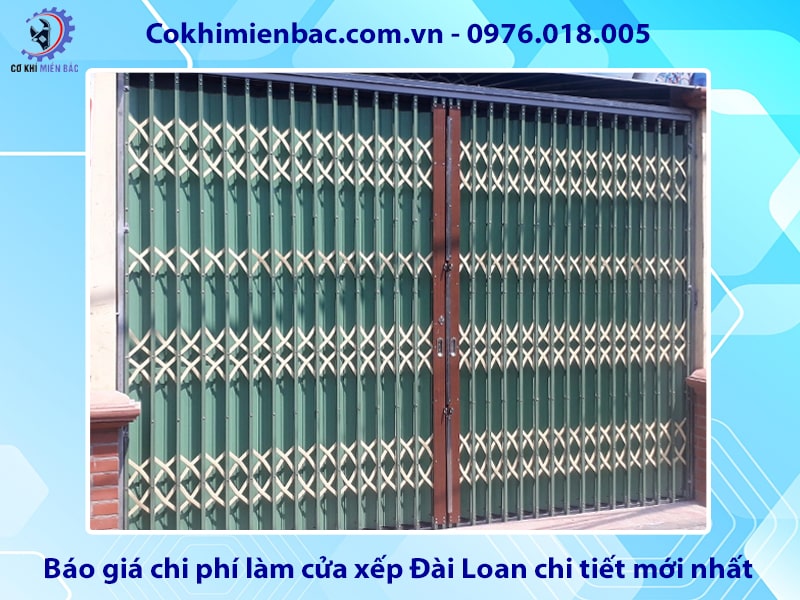 Báo giá chi phí làm cửa xếp Đài Loan chi tiết mới nhất 2025