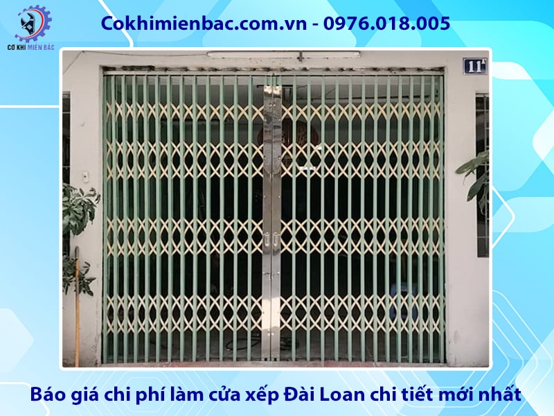 Báo giá chi phí làm cửa xếp Đài Loan chi tiết mới nhất 2025