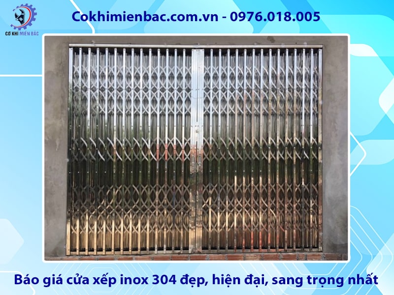 Báo giá cửa xếp inox 304 đẹp, hiện đại, sang trọng nhất