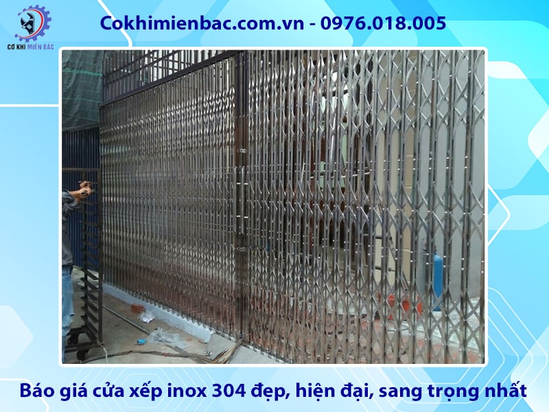 Báo giá cửa xếp inox 304 đẹp, hiện đại, sang trọng nhất