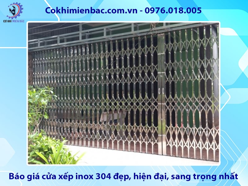 Báo giá cửa xếp inox 304 đẹp, hiện đại, sang trọng nhất