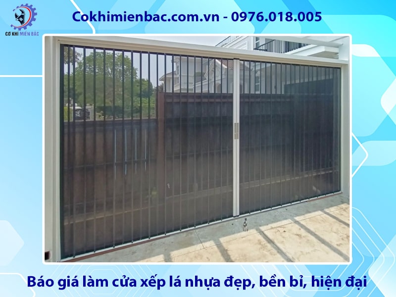 Báo giá làm cửa xếp lá nhựa đẹp, bền bỉ, hiện đại