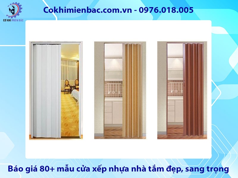 Báo giá 80+ mẫu cửa xếp nhựa nhà tắm đẹp, sang trọng