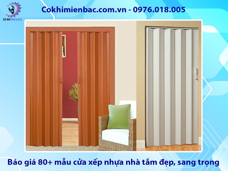 Báo giá 80+ mẫu cửa xếp nhựa nhà tắm đẹp, sang trọng