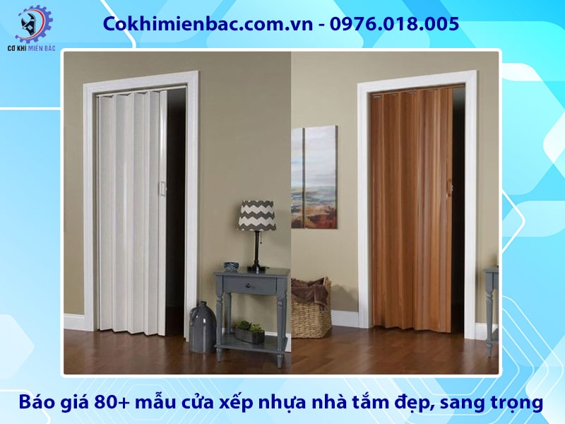 Báo giá 80+ mẫu cửa xếp nhựa nhà tắm đẹp, sang trọng