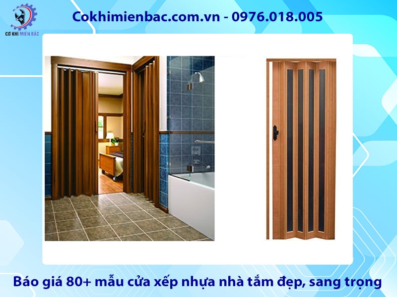 Báo giá 80+ mẫu cửa xếp nhựa nhà tắm đẹp, sang trọng