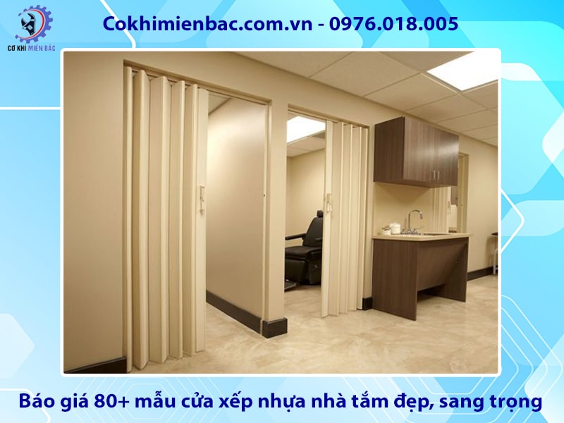 Báo giá 80+ mẫu cửa xếp nhựa nhà tắm đẹp, sang trọng