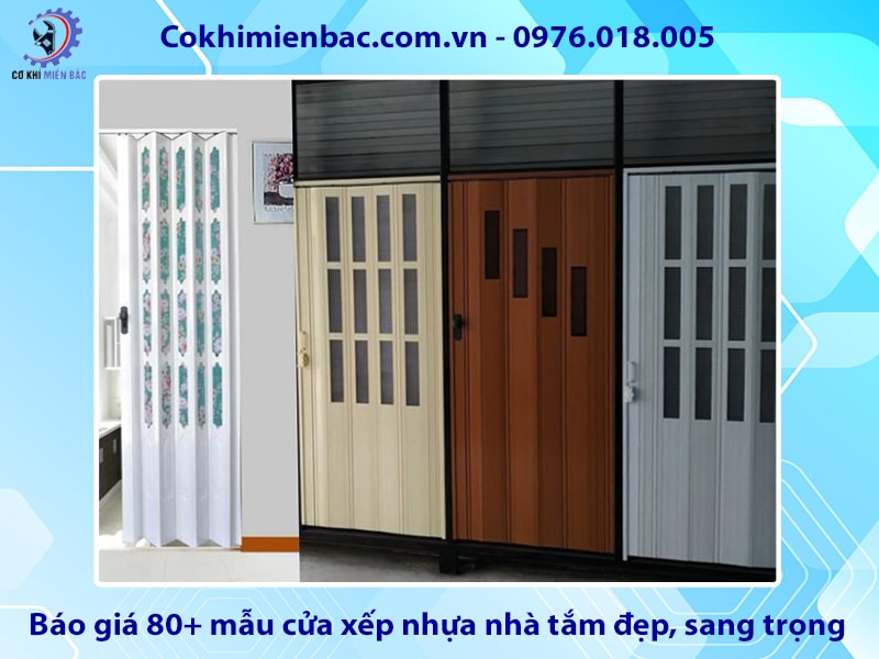 Báo giá 80+ mẫu cửa xếp nhựa nhà tắm đẹp, sang trọng