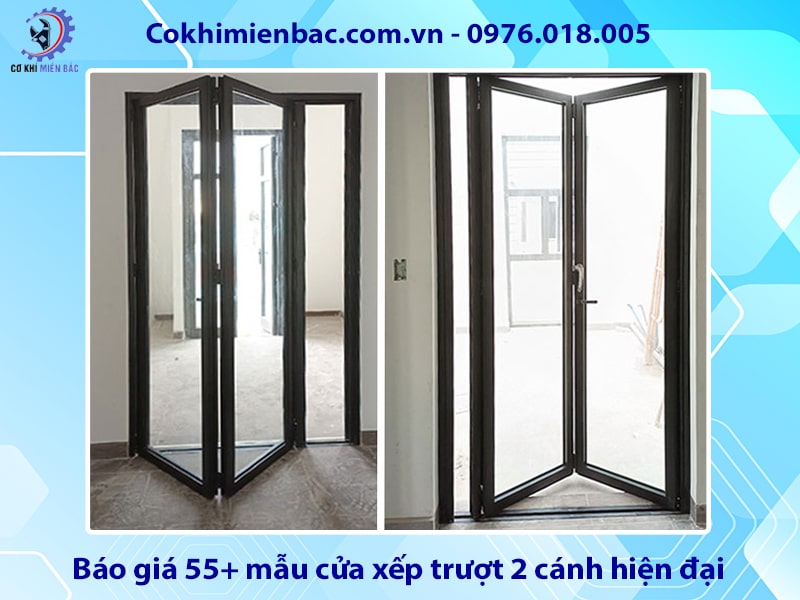 Báo giá 55+ mẫu cửa xếp trượt 2 cánh hiện đại năm 2025
