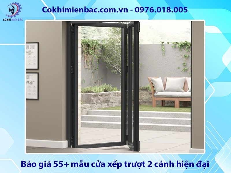 Báo giá 55+ mẫu cửa xếp trượt 2 cánh hiện đại năm 2025