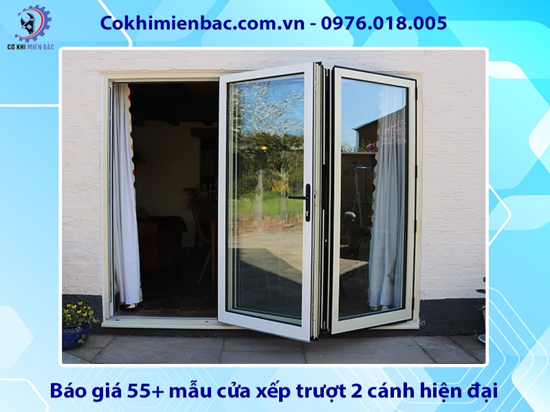 Báo giá 55+ mẫu cửa xếp trượt 2 cánh hiện đại năm 2025