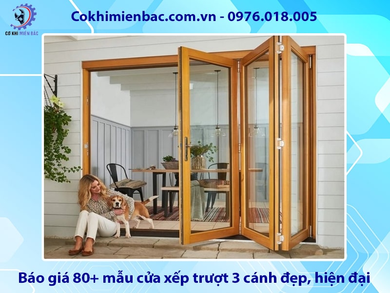 Báo giá 80+ mẫu cửa xếp trượt 3 cánh đẹp, hiện đại 2025