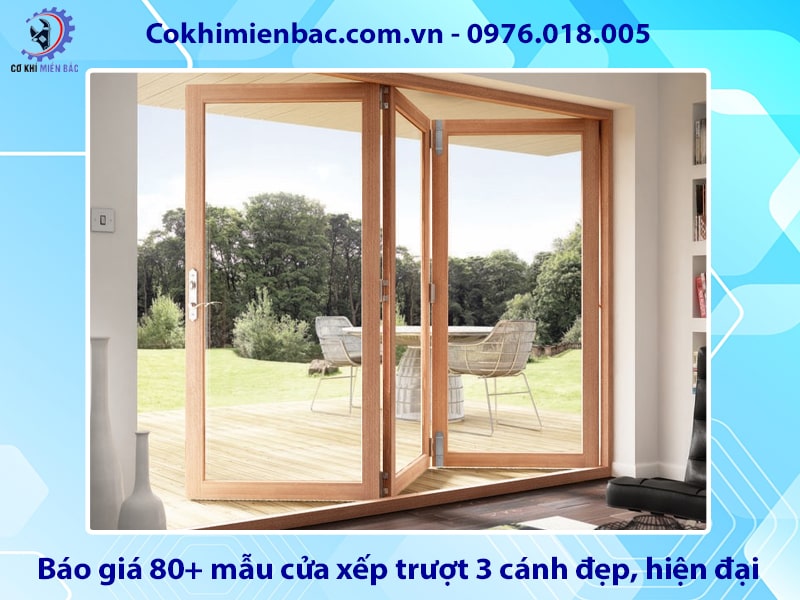 Báo giá 80+ mẫu cửa xếp trượt 3 cánh đẹp, hiện đại 2025