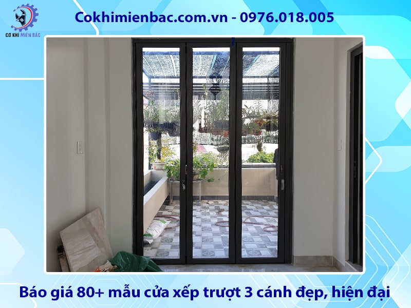 Báo giá 80+ mẫu cửa xếp trượt 3 cánh đẹp, hiện đại 2025